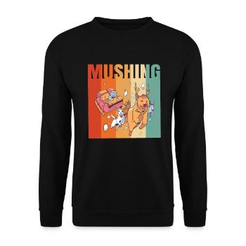 Sled Dog Racing Sled Dog Gift - Unisex Sweatshirt - black - Front - Alina (178cm) & Michal (187cm)
