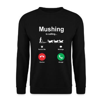 Sled Dog Racing Sled Dog Gift - Unisex Sweatshirt - black - Front - Alina (178cm) & Michal (187cm)