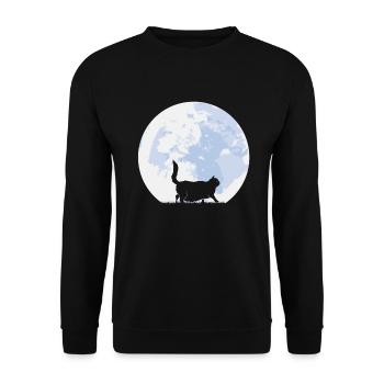 Retro-Meme Der Chonk-Katze Vintage Katzen - Unisex Pullover - Schwarz - Vorne - Alina (178cm) & Michal (187cm)