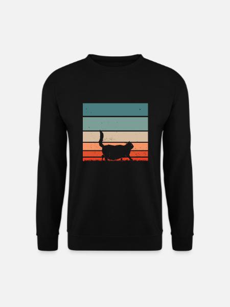 Retro-Meme Der Chonk-Katze Vintage Katzen - Unisex Pullover - Schwarz