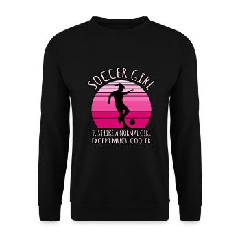 Cool football girl - Unisex Sweatshirt - black - Front - Alina (178cm) & Michal (187cm)