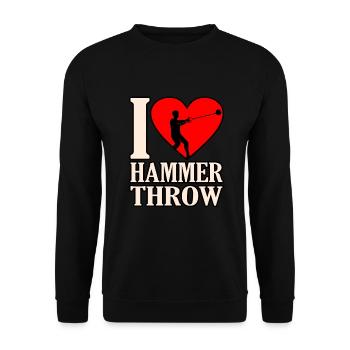 I love hammer throw - Unisex Sweatshirt - black - Front - Alina (178cm) & Michal (187cm)