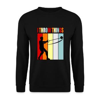 I throw things hammer throw - Unisex Sweatshirt - black - Front - Alina (178cm) & Michal (187cm)