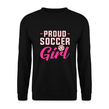 Proud football girl - Unisex Sweatshirt - black - Front - Alina (178cm) & Michal (187cm)