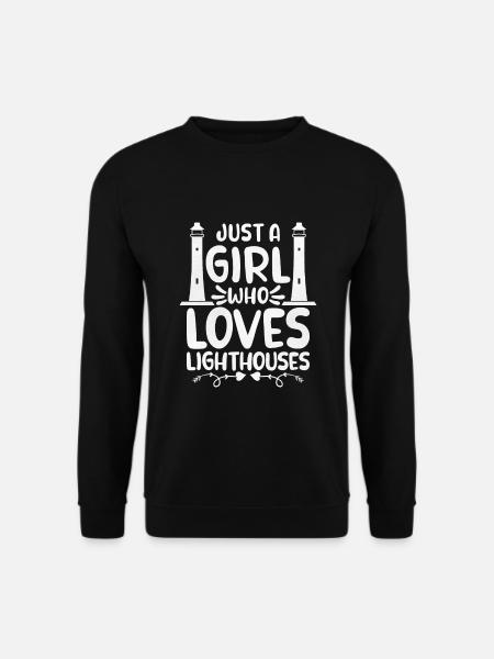 Nur Ein Mädchen Das Leuchttürme Liebt - Unisex Pullover - Schwarz