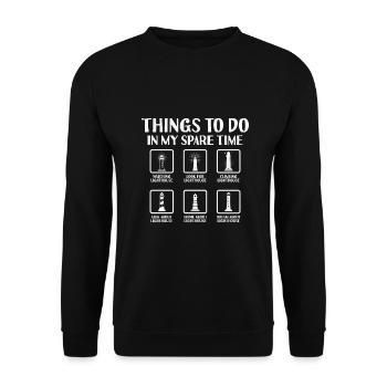 Activities in my spare time Lighthouse - Unisex Sweatshirt - black - Front - Alina (178cm) & Michal (187cm)
