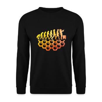 imker evolution Honigbiene Imkerei imkerin - Unisex Pullover - Schwarz - Vorne - Alina (178cm) & Michal (187cm)