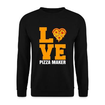 Pizza Maker Pizza Love - Unisex Sweatshirt - black - Front - Alina (178cm) & Michal (187cm)