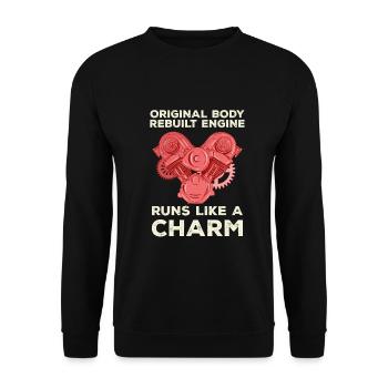 Herz Operation Geschenk - Unisex Pullover - Schwarz - Vorne - Alina (178cm) & Michal (187cm)