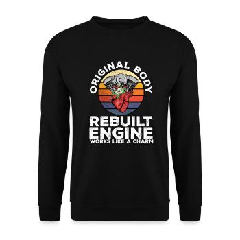 Herz Operation Geschenk - Unisex Pullover - Schwarz - Vorne - Alina (178cm) & Michal (187cm)