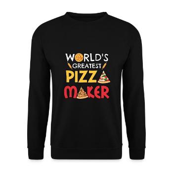 Pizza Maker Pizza Maker Pizza Love - Sweat-shirt Unisexe - noir - Devant - Alina (178cm) & Michal (187cm)