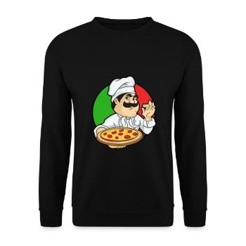 Pizza Maker Pizza Love - Unisex Sweatshirt - black - Front - Alina (178cm) & Michal (187cm)