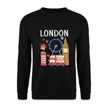 London - Unisex Pullover - Schwarz - Vorne - Alina (178cm) & Michal (187cm)