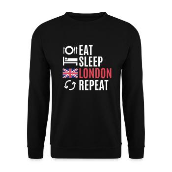 London - Unisex Pullover - Schwarz - Vorne - Alina (178cm) & Michal (187cm)