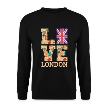 London - Unisex Pullover - Schwarz - Vorne - Alina (178cm) & Michal (187cm)