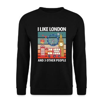 London - Unisex Pullover - Schwarz - Vorne - Alina (178cm) & Michal (187cm)