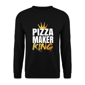 Pizza Maker Pizza Maker Pizza Love - Sweat-shirt Unisexe - noir - Devant - Alina (178cm) & Michal (187cm)