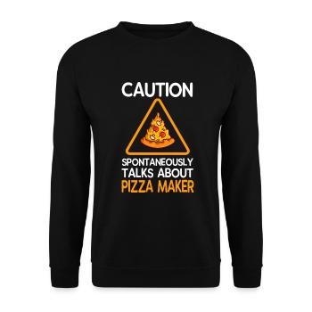 Pizza Maker Pizza Maker Pizza Love - Sweat-shirt Unisexe - noir - Devant - Alina (178cm) & Michal (187cm)