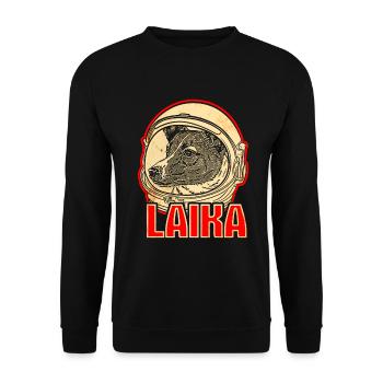 Laika Space Dog Soviet Union - Unisex Sweatshirt - black - Front - Alina (178cm) & Michal (187cm)