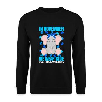 Diabetes awareness Diabetes type 1 - Unisex Sweatshirt - black - Front - Alina (178cm) & Michal (187cm)