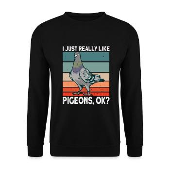 Doves - Unisex Sweatshirt - black - Front - Alina (178cm) & Michal (187cm)