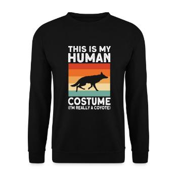 Coyote Hunting Coyote Jagen Geschenk - Unisex Pullover - Schwarz - Vorne - Alina (178cm) & Michal (187cm)