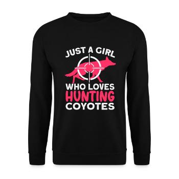 Coyote Hunting Coyote Jagen Geschenk - Unisex Pullover - Schwarz - Vorne - Alina (178cm) & Michal (187cm)