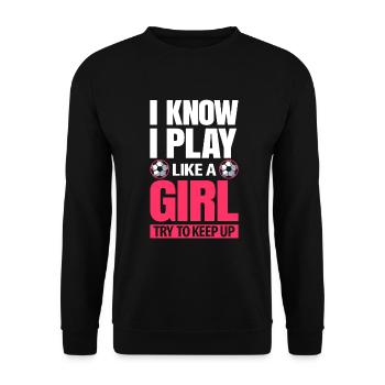 Frauenfußball - Unisex Pullover - Schwarz - Vorne - Alina (178cm) & Michal (187cm)