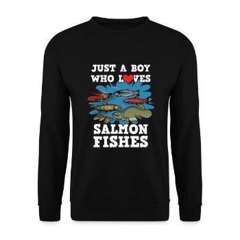 Salmon Lachs Salmondinen Fischen - Unisex Pullover - Schwarz - Vorne - Alina (178cm) & Michal (187cm)