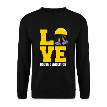 Haus Zerstörung Renovierung Geschenk - Unisex Pullover - Schwarz - Vorne - Alina (178cm) & Michal (187cm)