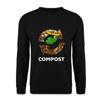 Compost Worms Gift - Unisex Sweatshirt - black - Front - Alina (178cm) & Michal (187cm)