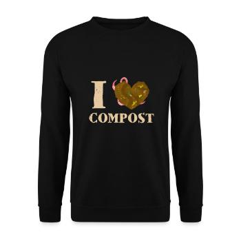 Compost Worms Gift - Unisex Sweatshirt - black - Front - Alina (178cm) & Michal (187cm)