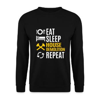 Haus Zerstörung Renovierung Geschenk - Unisex Pullover - Schwarz - Vorne - Alina (178cm) & Michal (187cm)