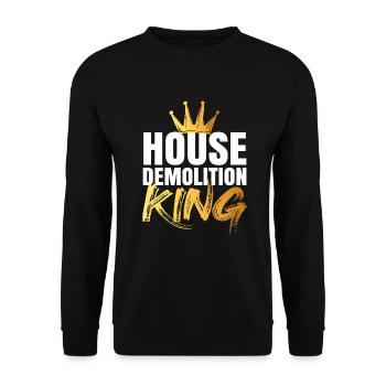 Haus Zerstörung Renovierung Geschenk - Unisex Pullover - Schwarz - Vorne - Alina (178cm) & Michal (187cm)