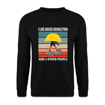 Haus Zerstörung Renovierung Geschenk - Unisex Pullover - Schwarz - Vorne - Alina (178cm) & Michal (187cm)