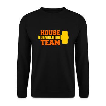 Haus Zerstörung Renovierung Geschenk - Unisex Pullover - Schwarz - Vorne - Alina (178cm) & Michal (187cm)