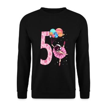 Ballerina Astronaut mädchen 5. geburtstag - Unisex Pullover - Schwarz - Vorne - Alina (178cm) & Michal (187cm)