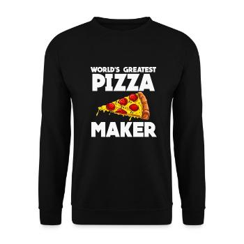 Pizza - Unisex Pullover - Schwarz - Vorne - Alina (178cm) & Michal (187cm)