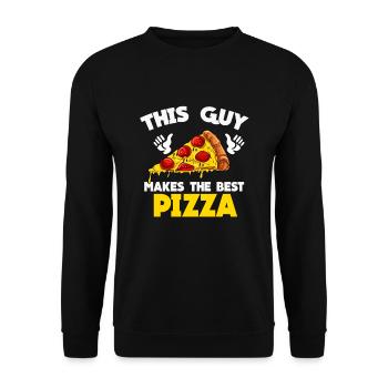 Pizza - Unisex Pullover - Schwarz - Vorne - Alina (178cm) & Michal (187cm)
