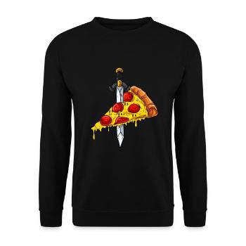 Pizza - Unisex Pullover - Schwarz - Vorne - Alina (178cm) & Michal (187cm)