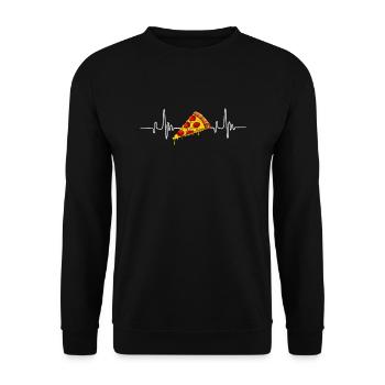 Pizza - Unisex Pullover - Schwarz - Vorne - Alina (178cm) & Michal (187cm)