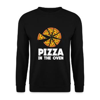 Pizza - Unisex Pullover - Schwarz - Vorne - Alina (178cm) & Michal (187cm)