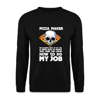 Pizza - Unisex Pullover - Schwarz - Vorne - Alina (178cm) & Michal (187cm)