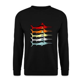 Schwertfisch - Unisex Pullover - Schwarz - Vorne - Alina (178cm) & Michal (187cm)