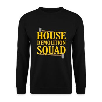 Haus Zerstörung Renovierung Geschenk - Unisex Pullover - Schwarz - Vorne - Alina (178cm) & Michal (187cm)