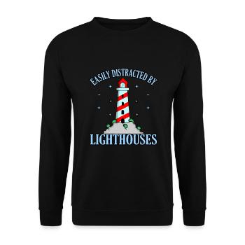 lighthouse - Unisex Sweatshirt - black - Front - Alina (178cm) & Michal (187cm)