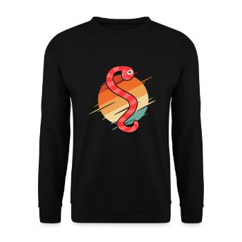 Compost Worms Gift - Unisex Sweatshirt - black - Front - Alina (178cm) & Michal (187cm)