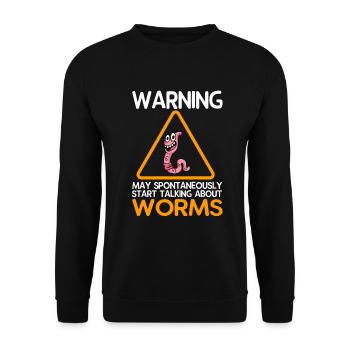 Compost Worms Gift - Unisex Sweatshirt - black - Front - Alina (178cm) & Michal (187cm)