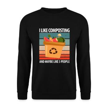 Cadeau vers de compost - Sweat-shirt Unisexe - noir - Devant - Alina (178cm) & Michal (187cm)