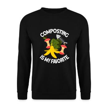 Compost Worms Gift - Unisex Sweatshirt - black - Front - Alina (178cm) & Michal (187cm)